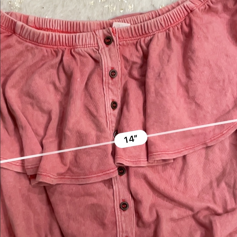 Free people love letter linen off the shoulder red top - Picture 5 of 5